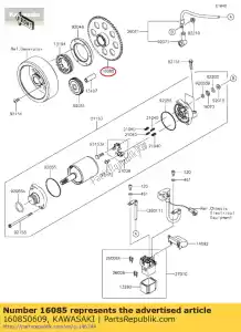 kawasaki 160850609 gear,clutch oneway zx1000lef - Bottom side