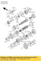 Here you can order the gear,output top 21t from Kawasaki, with part number 132601865: