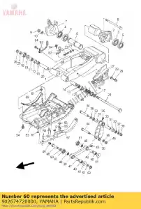 yamaha 902674720000 rebite, cego - Lado inferior