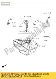 Kawasaki 14043Y005 filtro, bomba de combustível - Lado inferior