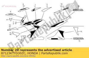 Honda 87123KTYD30ZC listra, l s * type3 * - Lado inferior