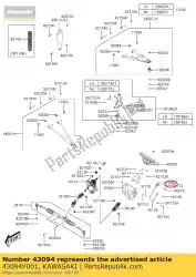 Tutaj możesz zamówić 01 regulator, uchwyt od Kawasaki , z numerem części 43094Y001: