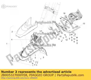 Piaggio Group 2B005327000YE8 front mudguard - Bottom side