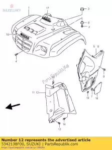 Suzuki 5342138F00 bavette, garde-boue - La partie au fond