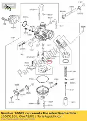 Here you can order the 01 holder-carburetor,jet from Kawasaki, with part number 160651106: