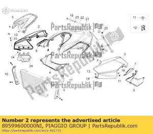 Piaggio Group 89599600000NI duto de ar rh. preto - Lado inferior