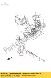 Qui puoi ordinare pignone posteriore da Suzuki , con numero parte 6451103B10: