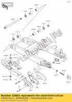 330010611, Kawasaki, Arm-comp-swing kx85def kawasaki  kx 85 2014 2015 2016 2017 2018 2019 2020, Nuovo