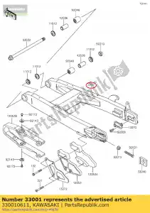 kawasaki 330010611 arm-comp-swing kx85def - Dół