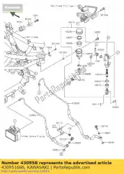 Aqui você pode pedir o mangueira de freio, rr bx250aef em Kawasaki , com o número da peça 430951666: