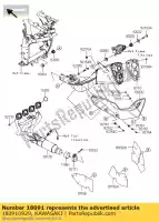 180910929, Kawasaki, silenciador body-comp-zr800cef kawasaki z 800 2013 2014 2016, Nuevo