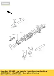 Here you can order the rod,shift 71. 7mm z250-g2 from Kawasaki, with part number 490471002: