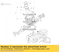 Aprilia 8770700004, Gruppo pistone d-v / fe, OEM: Aprilia 8770700004