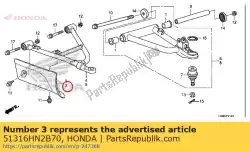 Ici, vous pouvez commander le garde, l. Fr. Intérieur auprès de Honda , avec le numéro de pièce 51316HN2B70: