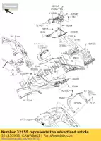 321550968, Kawasaki, pijp, zijkant zx1000jbf kawasaki zx 1000 2011 2012 2013 2014 2015, Nieuw