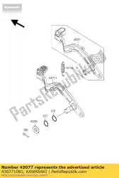 Here you can order the lever-assy-brake,peda from Kawasaki, with part number 430771081: