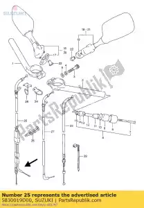 suzuki 5830019D00 kabel, przepustnica - Dół