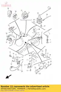 yamaha 5PX825667200 interruptor, suporte lateral - Lado inferior