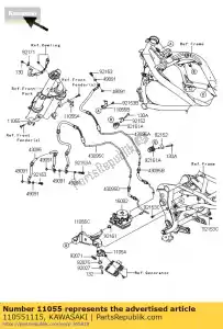 kawasaki 110551115 bracket er650c9f - Bottom side