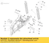 647135, Piaggio Group, Support shock absorber bracket piaggio mp 125 2006, New