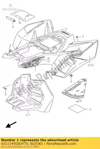 Suzuki 6311145G02YTV fender,rear - Bottom side