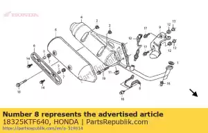 Honda 18325KTF640 protecteur, ex. tuyau - La partie au fond