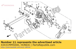 Honda 43431MM5000, Haste de reação atrás da pinça de freio, OEM: Honda 43431MM5000