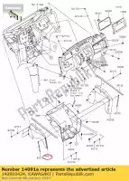140910424, Kawasaki, 01 pokrywa, pod?oga, bok, lewa kawasaki  400 2017 2018 2019 2020 2021, Nowy