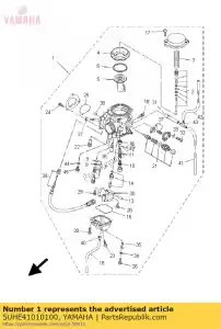 yamaha 5UHE41010100 carburetor assy 1 - Bottom side