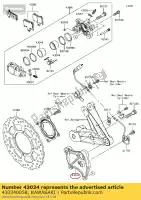 430340058, Kawasaki, soporte-freno, pinza rr zg1400 kawasaki  tr 1400 2010 2011 2012 2013 2014 2015 2016 2017, Nuevo