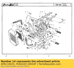 Aprilia AP8110025, Kugellager, OEM: Aprilia AP8110025