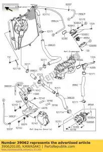 kawasaki 390620100 resfriamento por mangueira, w.pump-cyli zx100 - Lado inferior