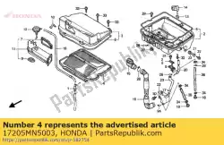 Aquí puede pedir filtro de aire de Honda , con el número de pieza 17205MN5003:
