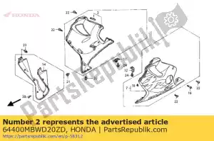 honda 64400MBWD20ZD conjunto de capucha, r. inferior (wl) * tipo1 1 * (tipo1 1) - Lado inferior