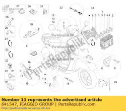 Aquí puede pedir cubrir de Piaggio Group , con el número de pieza 641547: