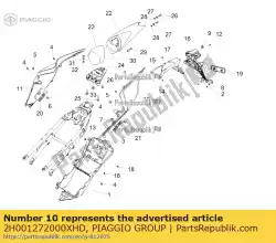 Here you can order the lh rear fairing. Grey from Piaggio Group, with part number 2H001272000XHD: