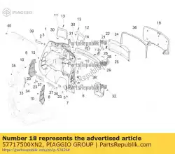 dashboardkastje deur van Piaggio Group, met onderdeel nummer 57717500XN2, bestel je hier online: