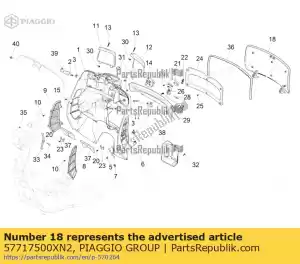 Piaggio Group 57717500XN2 glove compartment door - Bottom side