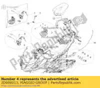 2D000013, Piaggio Group, Serrure de selle aprilia  caponord zd4vk000, zd4vka, zd4vk001, zd4vka01 zd4vkb000, zd4vkb001, zd4vkb003, zd4vkb00x, zd4vkb009 zd4vku00 1200 2013 2014 2015 2016 2017, Nouveau