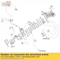61115015000, KTM, válvula para caixinha de carbono 07 gasgas husqvarna ktm  adventure duke enduro exc rc rc8 smc super adventure super duke superm supermoto 150 250 300 350 450 500 501 690 990 1190 1200 1290 2007 2008 2009 2010 2011 2012 2013 2014 2015 2016 2017 2018 2019 2021 2022, Novo
