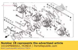 carburateur (# van Honda, met onderdeel nummer 16104MBW602, bestel je hier online: