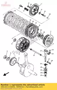 Yamaha 34K161110000 engranaje, transmisión primaria - Lado inferior