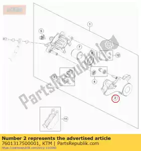 ktm 7601317500001 soporte de pinza de freno trasero - Lado inferior