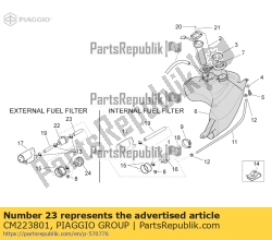 Aprilia CM223801, Tuberia de combustible, OEM: Aprilia CM223801
