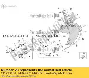 Piaggio Group CM223801 brandstofpijp - Onderkant