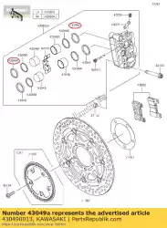 Here you can order the packing,piston zx1000e8f from Kawasaki, with part number 430490013: