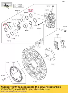 kawasaki 430490013 baderna, pistone zx1000e8f - Il fondo