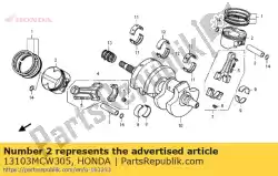 Qui puoi ordinare pistone (os 0,50) da Honda , con numero parte 13103MCW305: