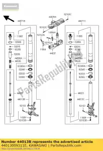 kawasaki 44013009311E pijpvork binnen, links, f.s.b zx140 - Onderkant