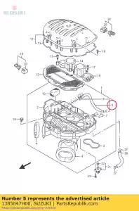 Suzuki 1385047H00 tubo, respirador - Lado inferior